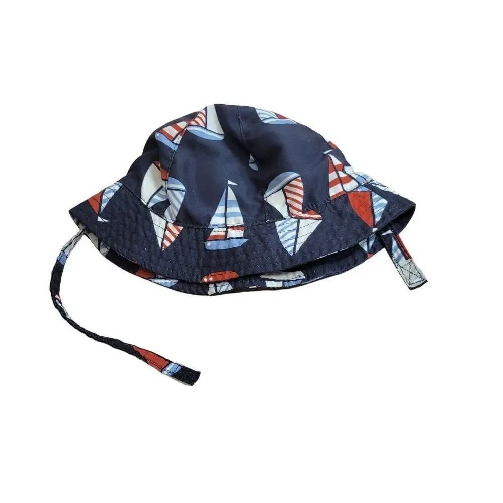 Anchor sun hat with chin strap infant